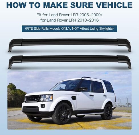 ECCPP Roof Rack Crossbars fit for Land Rover LR3 2005-2009,for Land Rover LR4 2010-2016 Rooftop Luggage Canoe Kayak Carrier Rack - Fits Side Rails Models ONLY in Saudi Arabia