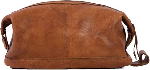 KomalC Premium Unisex Vintage Vanity Dopp Kit - Travel Toiletry Bag Shaving for Men and Women (Light Tan) in Saudi Arabia