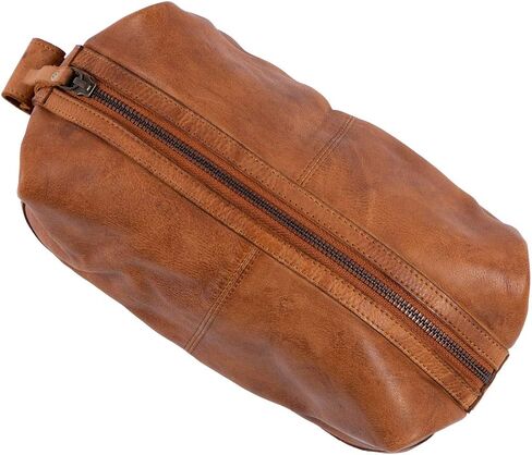 KomalC Premium Unisex Vintage Vanity Dopp Kit - Travel Toiletry Bag Shaving for Men and Women (Light Tan) in Saudi Arabia
