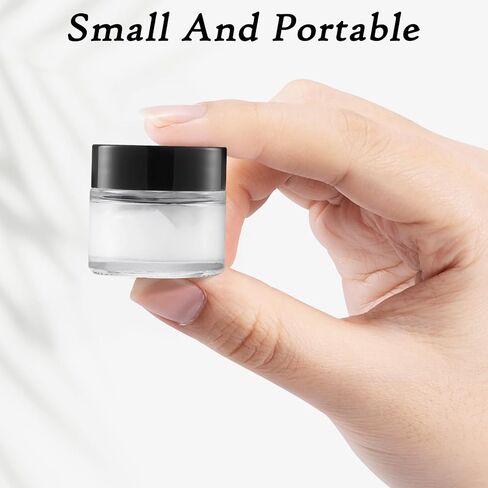 9 Pcs 5 Grams Small Travel Size Toiletry Containers, Tiiny Cosmetic Sample Glass Jars with Clear Lids for DIY Lip Balm,Lip Gloss, Glitter, Eye shadow, Creams, Body Scrub, Makeup, Rhinestone, Bead in Saudi Arabia