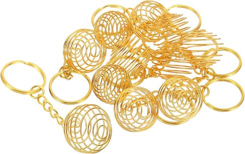 PATIKIL Spiral Bead Cages Pendant with Keychain, Stainless Steel Spring Stone Holder Necklace Cage Pendants for Jewelry Making Crafting in Saudi Arabia