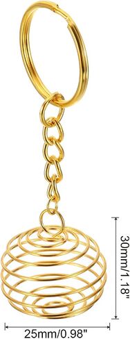 PATIKIL Spiral Bead Cages Pendant with Keychain, Stainless Steel Spring Stone Holder Necklace Cage Pendants for Jewelry Making Crafting in Saudi Arabia