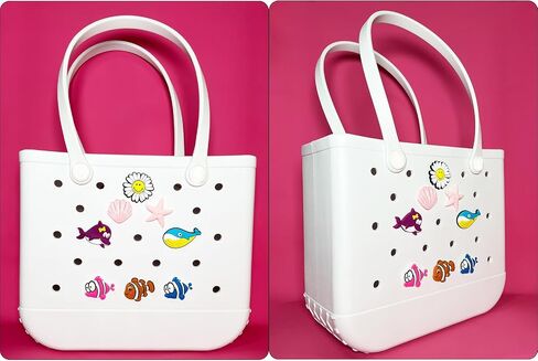 Ocean Beach Bag Charms for Bogg Bag，Sea Creatures Insert Charms for Simple Modern Beach Bag Rubber Tote,Bogg Bag Accessories Compatible with Simply Southern Beach Tote，Decorative for Seaside Play in Saudi Arabia