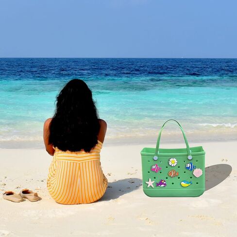 Ocean Beach Bag Charms for Bogg Bag，Sea Creatures Insert Charms for Simple Modern Beach Bag Rubber Tote,Bogg Bag Accessories Compatible with Simply Southern Beach Tote，Decorative for Seaside Play in Saudi Arabia