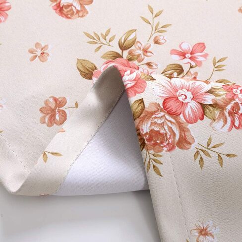 Autumn Dream Rose Blackout Soundproof Bedroom Curtains Drapes Panels, Grommet Top Floral Curtains for Living Room, Farmhouse, Dining Room,52 by 84 Inch, Light Beige in Saudi Arabia