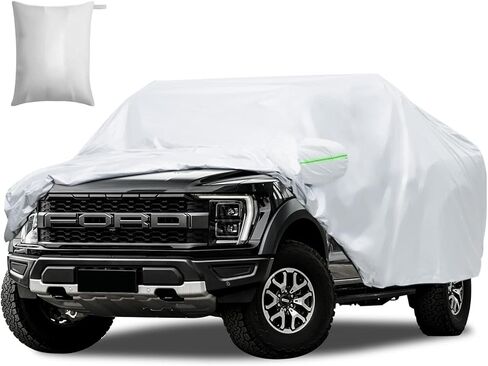 غطاء شاحنة Migaven مقاوم للماء مع سحاب للباب مناسب خصيصًا لسيارة Ford F150، Chevy Silverado، أغطية بيك اب مقاومة للماء في جميع الأحوال الجوية مع أشرطة إطارات وحقيبة مرآة in Kuwait