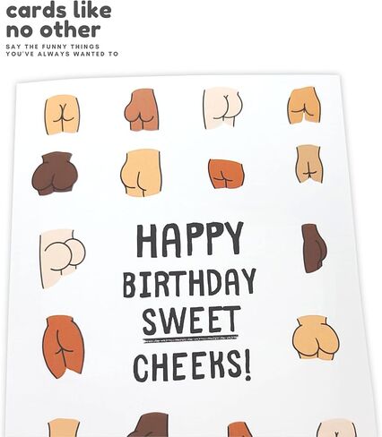 Sleazy Greetings Funny Birthday Card For Women or Men - 5 x 7 Inch Adult For Friend Bday Card with Matching Envelope - Happy Birthday Sweet Cheeks! in Kuwait
