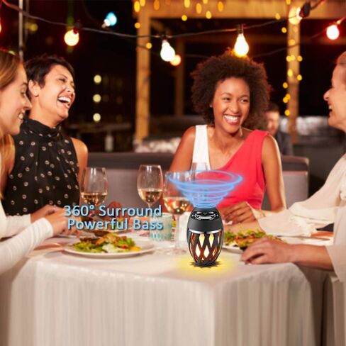 Led Flame Speakers, LED Flickering Flame Atmosphere Light with Bluetooth 4.2 Wireless Portable HD Audio Waterproof Speaker, LED Bass Speaker Dimmable Warm Light for iPhone/iPad/Android in Saudi Arabia