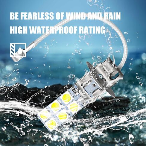 4 قطع مصابيح ضباب LED H3 للسيارة، رقاقة 12SMD-5050 عالية السطوع مضادة للضباب 360 درجة أثناء النهار، توصيل وتشغيل استبدال لمبة مقاومة للماء، عالمية للسيارات (أبيض) in Saudi Arabia