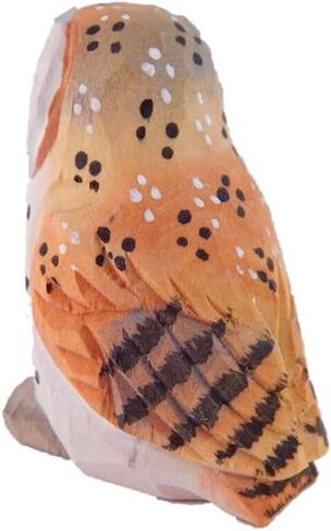 Barn Owl Wood Figurine Fake Miniature Decoration Forest Bird Carved Small Animal Sculpture Garden Statue in Saudi Arabia
