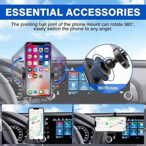 حامل هاتف السيارة Autorder لـ 2018 2019 2020 2021 2022 Honda Accord Accessories 8 بوصة حامل الهاتف الخلوي مع منظم لوحة القيادة بدون استخدام اليدين دوران 360 درجة in Saudi Arabia