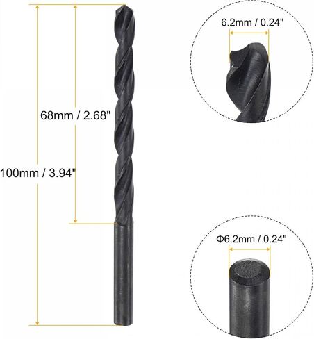 uxcell 6542 High Speed Steel Straight Shank Twist Jobber Drill Bit, Fully Ground Black Oxide Drill Bits 9.3mm Drill Diameter 125mm Total Length 1 Pcs in Saudi Arabia