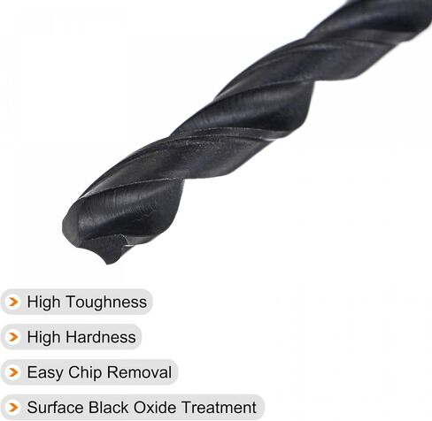 uxcell 6542 High Speed Steel Straight Shank Twist Jobber Drill Bit, Fully Ground Black Oxide Drill Bits 9.3mm Drill Diameter 125mm Total Length 1 Pcs in Saudi Arabia