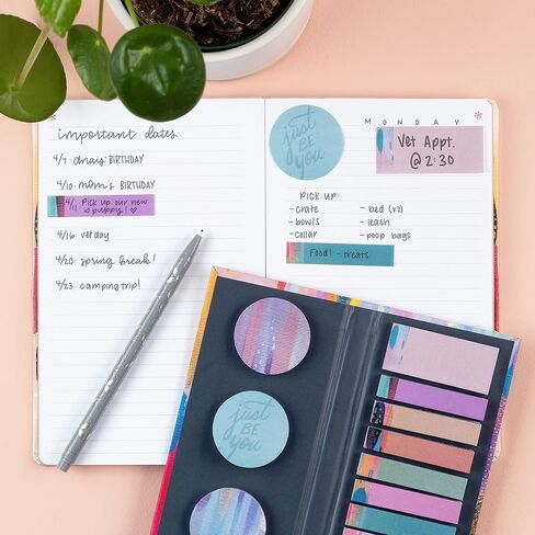 ملحقات مصمم Ettavee X Erin Condren - كتيب ملاحظات لاصقة - 11 دفتر ملاحظات لاصق مع 50 ورقة لكل منها، إجمالي 550 مذكرة لاصقة قابلة لإعادة تعيين وضعها in Kuwait