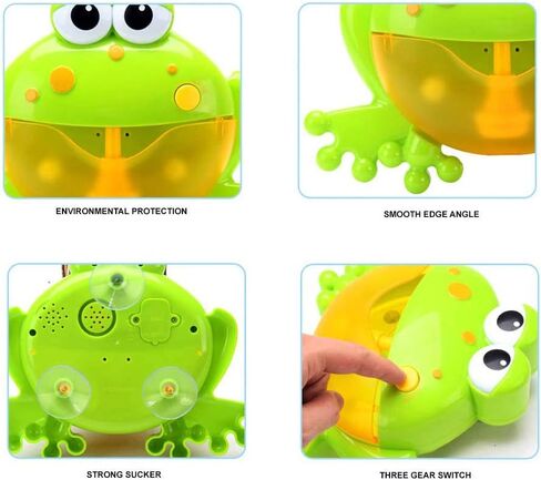Frog Bubble Maker for Bath, Foam Blower Bubbling Making Machine, Nursery Rhyme Musical Bathtub Toy for Baby Kids Happy Tub Time in Saudi Arabia