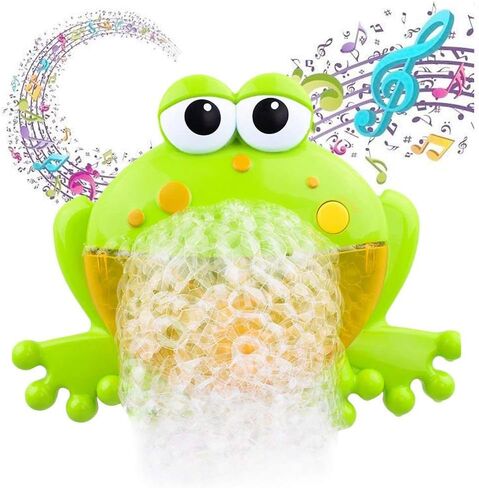 Frog Bubble Maker for Bath, Foam Blower Bubbling Making Machine, Nursery Rhyme Musical Bathtub Toy for Baby Kids Happy Tub Time in Saudi Arabia