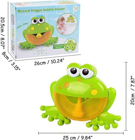 Frog Bubble Maker for Bath, Foam Blower Bubbling Making Machine, Nursery Rhyme Musical Bathtub Toy for Baby Kids Happy Tub Time in Saudi Arabia