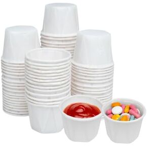 1 Oz Paper Cups (1000 PACK) - Souffle Cups Ideal To Use As Ketchup Cups, Disposable Medicine Cups, Pill Cups, Sample Cups and Disposable Condiment Cups