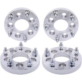 محولات عجلات DCVAMOUS 4 قطع 5x5 إلى 5x4.75 مقاس 1 بوصة مع مسامير 12x1.5 متوافقة مع Chevy Dodge-Chrysler 5 Lug 5x127 إلى 5x120.65 لسيارة Caprice Impala Journey Grand Caravan Pacifica Town Country