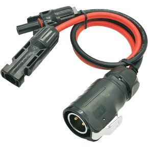 10AWG 2 Pin Power Industrial Circular Connector to Solar Cable Adapter for Solar Panel Suitcase and More (1.3ft/40cm)