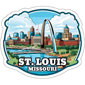 St. Louis Missouri Sticker Adventure Souvenir Decal Vinyl Small Waterproof for Water Bottle Mug Passport Book Scrapbook Notebook Laptop Tumbler Skateboard Computer Phone Size 4" Funny Gift