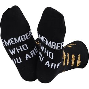 ZJXHPO The Lion Movie Inspired Crew Sock Remember Who You Are Novelty Sock Animal Kingdom Gift Simba Sock Gift