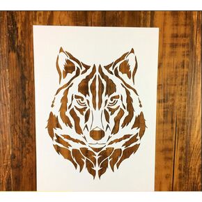 الذئب اللوحة الاستنسل جوفاء الذئب رسم قالب DIY بها بنفسك الحرفية هدية محلية الصنع هدية in Kuwait
