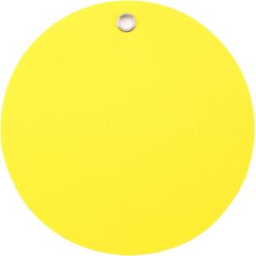 CleverDelights Yellow Plastic Tags - 3" Round - 50 Pack - Waterproof and Tear-Resistant