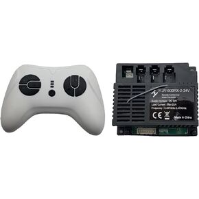 JR1930RX-2-24V 2.4G White Remote Control and Receiver, for Kids Ride On Toys, 24V Control Box Motherboard Accessories Ride On Car Replacement Parts
