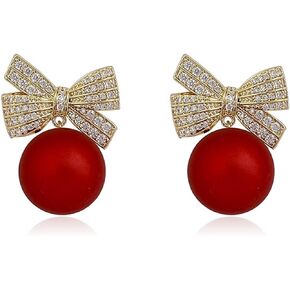 Silver Bow Earrings Ribbon Earring Sparkly Rhinestone Bow Earrings for Women Party Prom Jewelry for Girls