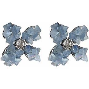 Crystal Flower Stud Earrings for Women Girls Flower Stud Earrings Floral Earrings Gold Plated Hypoallergenic Small Cute Unique Blossom Earrings Jewelry Gift