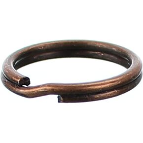 CleverDelights 9/16" Key Rings - Antique Copper Color - 100 Pack - Strong Split Key Rings