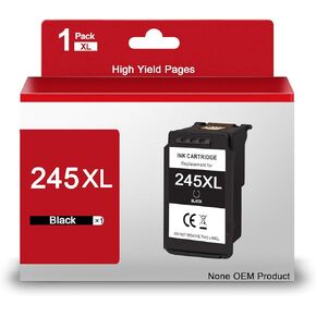 PG-245 XL Black Printer Ink Replacement for Canon 245 245XL Ink Cartridge Work with PIXMA MG2420 MG2520 MG2522 MG2525 MG2920 MG2922 MG2924 MG3020 TR4520 TR4522 TS3120 MG3022 MG3029 Printer (1 Black)