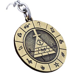 Bill Cipher gold Keychain Cosplay Costume Pyramid Pendant Accessories Props in Saudi Arabia