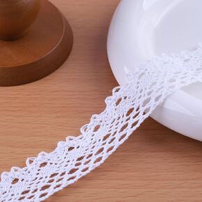 20 Yards x 1 Inch Lace Ribbon Vintage Lace Trim Crochet Cotton Lace Edge for Christmas Package DIY Sewing Wedding Bridal Dress,Costume,Crafts and Sewing (Beige)
