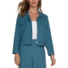 Liverpool Women's Utility Crop Textured Stretch Woven Jacket