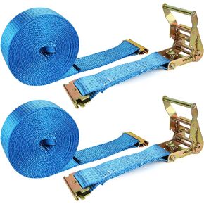 2 Pack 2 Inch E Track Straps Heavy Duty Ratchet Straps 20ft E Track Tie Down Straps Ratchet, 11000 LBS Break Strength, Etrack Straps for Trailer, Trucks
