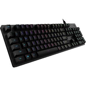 Logitech G512 Lightsync RGB Mechanical Gaming Keyboard, Carbon English Layout GX Blue Switch, Brushed Aluminum Case, USB Pass Through, 920-008936 (Renewed)
