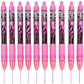 Zebra Z-Grip Smooth Ballpoint Pen - 1.0mm - Funky Flame - Stripe Pink Barrel - Pink Ink - Pack of 10