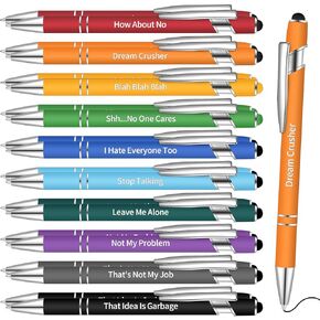 Sinmoe 20 Pcs Funny Pens for Coworker Snarky Complaining Negative Passive Insulting Quotes Ballpoint Pens for Adult Office Work Colleague Gift(Rude Style)