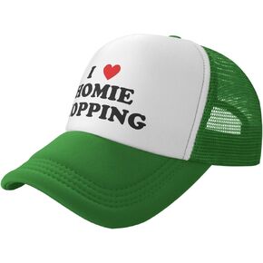 أنا أحب Homie التنقل مضحك قبعة سائق الشاحنة شبكة قابل للتعديل للبالغين للجنسين القبعات الكلاسيكية قبعات الصيد الأسود