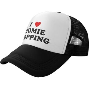 I Love Homie Hopping Funny Adjustable Mesh Trucker Hat for Adults Unisex Classic Hats Fishing Caps Black