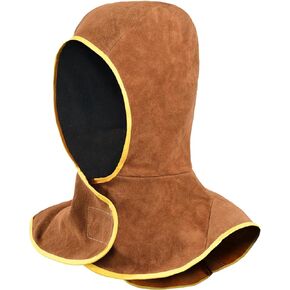 Leather Helmet Bib Heat Resistant Welding Bib Easy to Install, Compatible with Most Welding Helmets