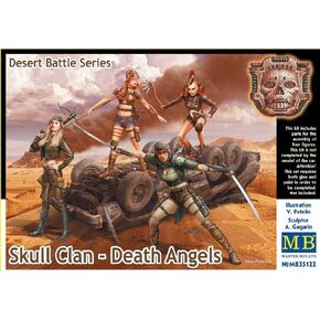 نماذج الصندوق الرئيسي 1/35 "عشيرة الجمجمة - ملائكة الموت - سلسلة معركة الصحراء - مجموعة من 4 أشكال