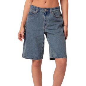 Women Y2k Jean Short Low Rise Denim Bermuda Shorts Loose Fit Casual Summer Short Pants with Pockets