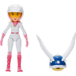 THE SUPER MARIO BROS. MOVIE 5 Inch Action Figure Series 2 Peach Figure in Motorcycle Outfit with Spiny Blue Shell