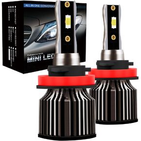 H11 LED Bulbs,H11/H8/H9 Fog Light Bulbs,20000LM Front Light Bulbs with Fan,6500K White Quick Installation,Pack of 2