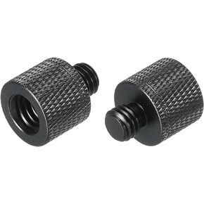 MECCANIXITY Mic Stand Adapter 3/8 Female x M6 Male Camera Screw Thread Adapter for Microphone Tripod Stand Black 2 Pack