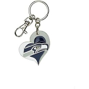aminco NFL unisex-adult Swirl Heart Keychain