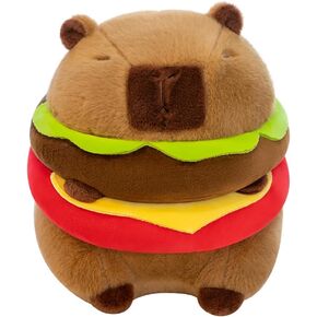 Capybara Plushie Stuffed Animal Toy, Stuffed Capybara Plush Toy, Birthday Xmas Gift for Kids (Hamburger)